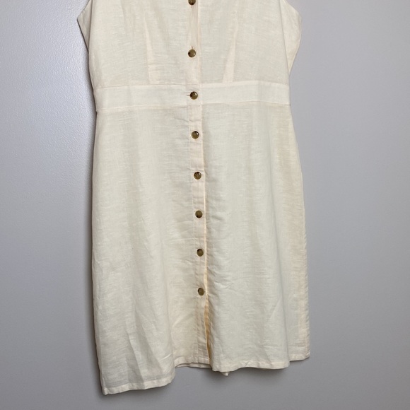 J Crew V-neck button-front dress in linen-cotton blend - Picture 4 of 12